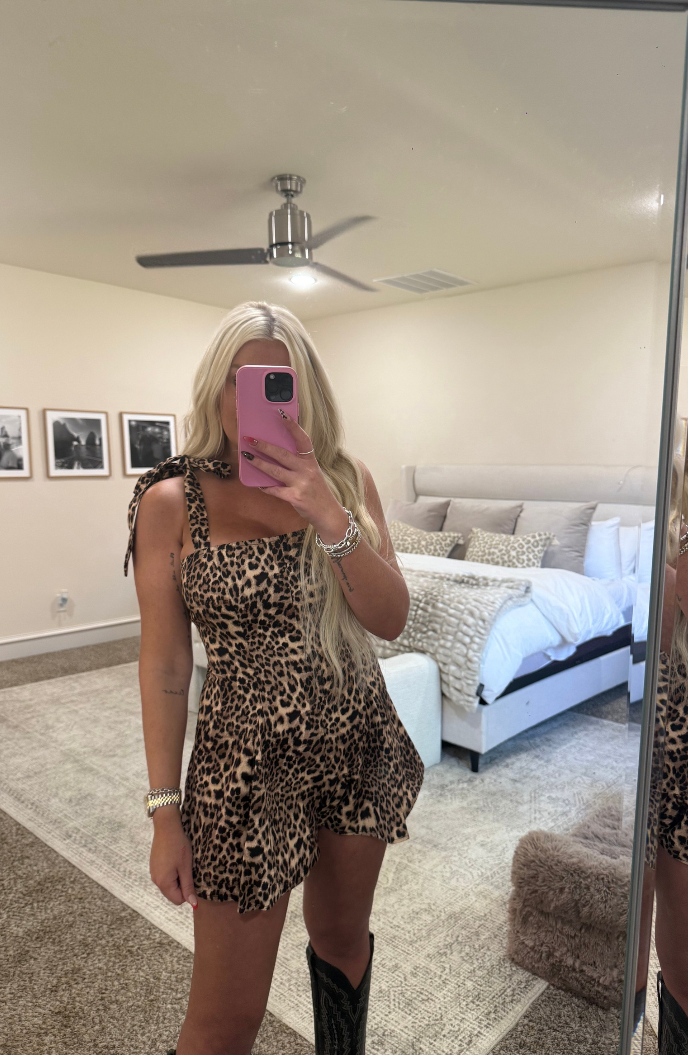 Leopard Print Flared Romper
