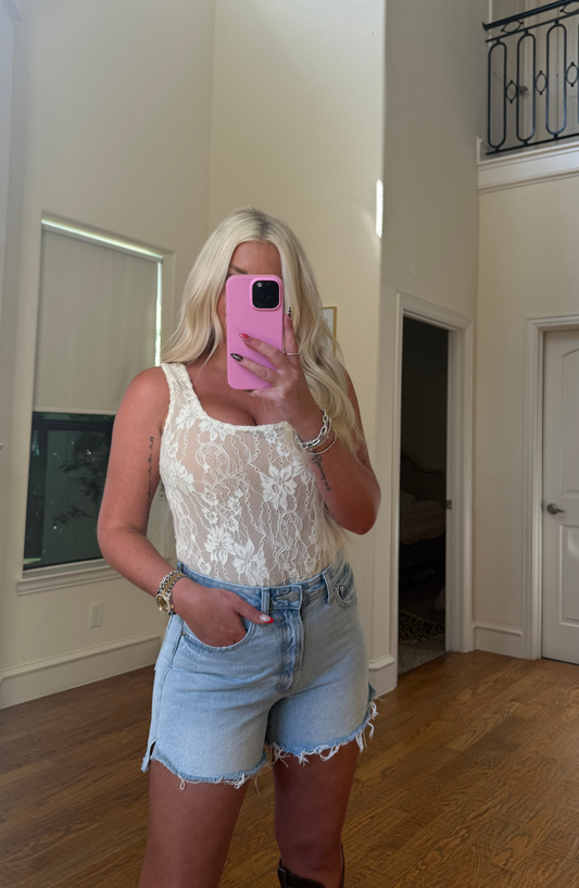 Daytime Perfection White Lace Bodysuit