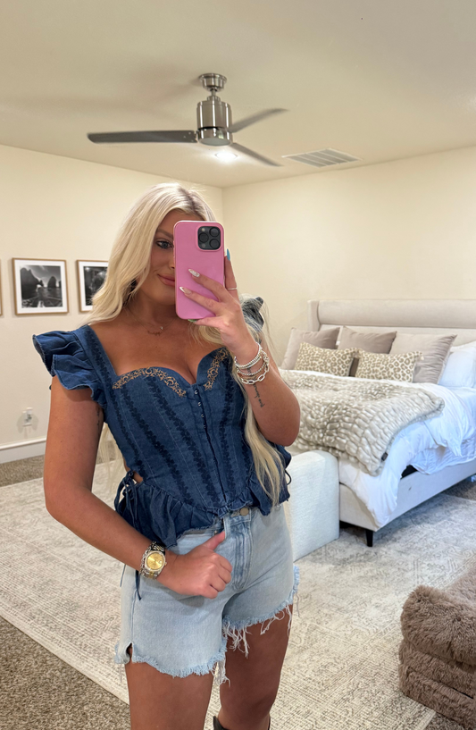 For The Night Denim Top