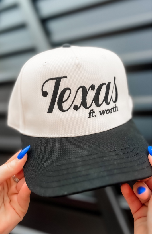 Ft. Worth Texas Cream & Black Hat