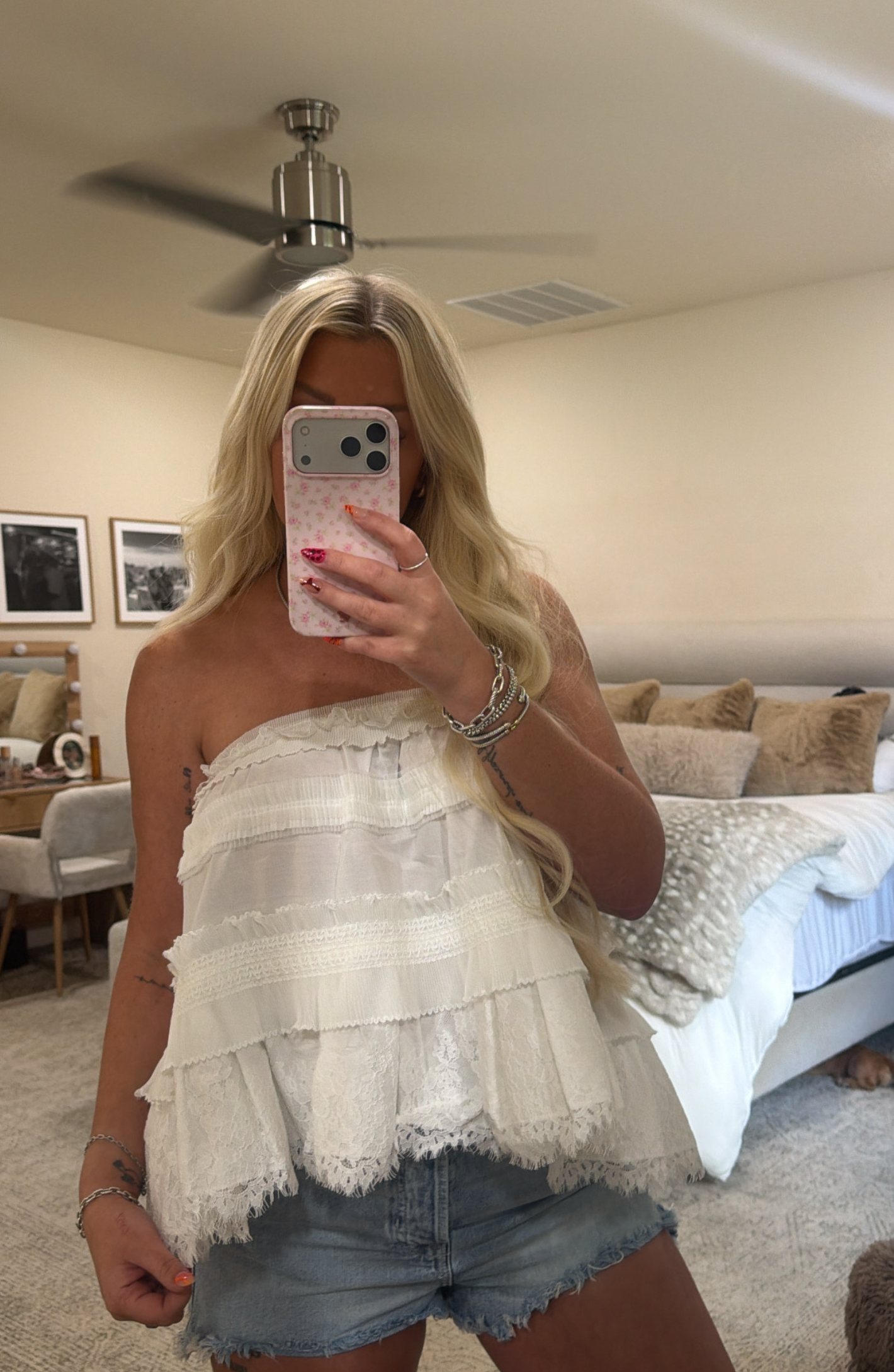 Ruffle Strapless Top